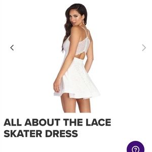 White lace back dress